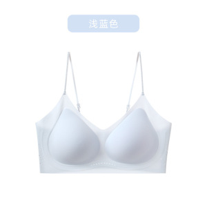 夏季薄款闪钻细肩带10A软支撑美背文胸粉底液隐形痕内衣女