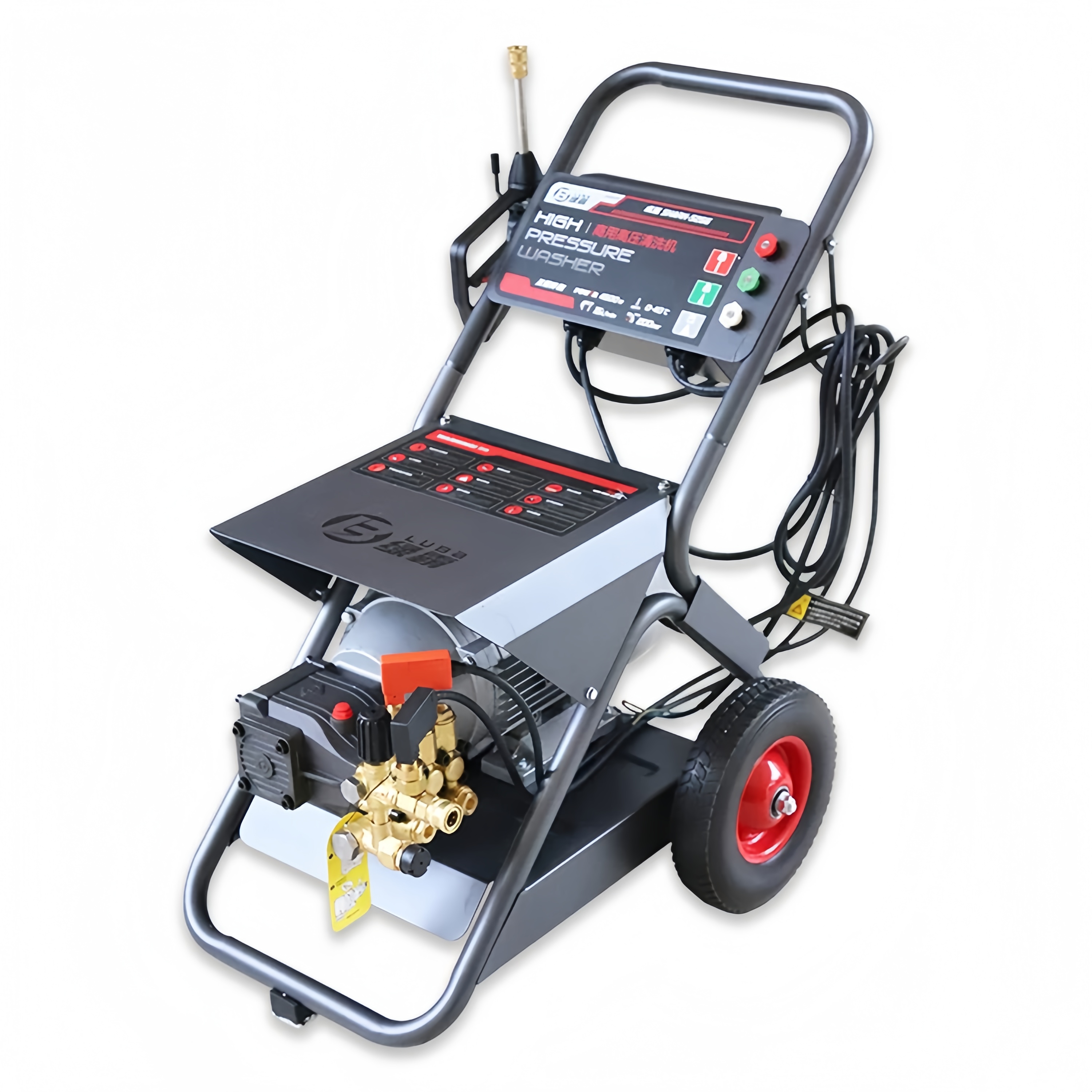 绿霸虎鲨SHARK-S17.5/3.5KW单相高压清洗机关枪停机工业商用洗车养殖高压