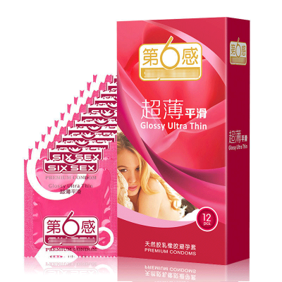 第6感香草香超薄平滑天然胶乳橡胶避孕套12只