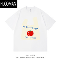 HLCOMANSPFA趣味口袋番茄短袖男女2025夏季潮牌情侣百搭休闲上衣