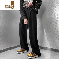 YANXU灰色休闲长裤男垂感直筒宽松痞帅裤子2023新款美式运动卫裤