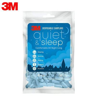 3M耳塞 安睡系列有效隔音过滤噪声污染舒适贴合防噪音 安眠系列蓝色耳塞80副(160只/袋)