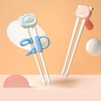 苏泊尔儿童练习筷PP硅胶防滑抗菌婴儿学习筷耐摔安全科学成长型2岁3岁4岁辅助餐具筷子叉子可爱卡通人体工学