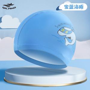 儿童泳帽PU涂层卡通可爱男女童防水护耳定 制logo游泳帽厂家直销