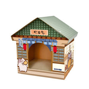 得酷(DEKU) 磨抓器瓦楞纸质猫窝 加大款 DIY房子室内用品猫屋配套猫抓板 加大尖顶猫屋