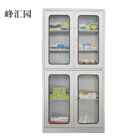 汉诺鑫威文件柜不锈钢柜子储物柜资料柜档案柜带锁文件柜201上下玻文件柜