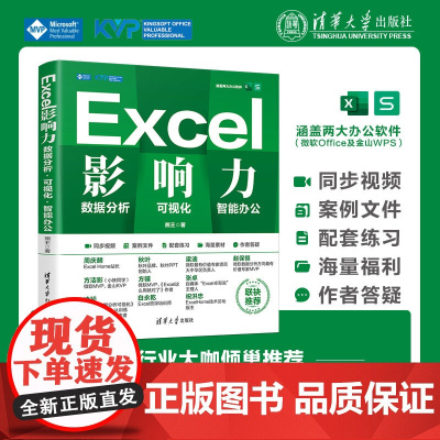 正版新书 Excel影响力 数据分析 可视化 AI办公 熊王 清华大学出版社 Excel 表处理软件