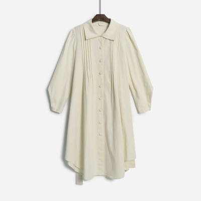 SUNTEK前竖褶风衣女2020新款流行修身配腰带中长款英伦风外套风衣