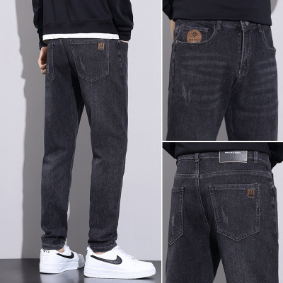 男士牛仔裤秋季直筒宽松年新款休闲男款百搭春秋款长裤子_1