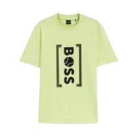 Hugo boss棉圆领短袖男士T恤D网球风格网眼印花透气男装