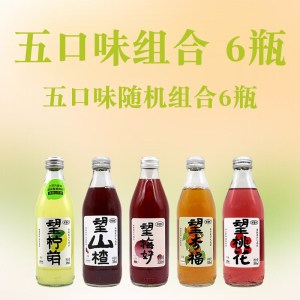 好望水果汁气泡水300mL*6瓶(望山楂望杏福望桃花望柠萌望梅好 5口味随机混拼)