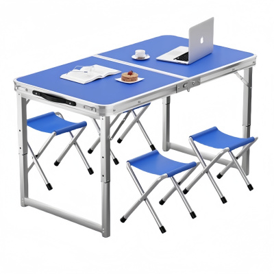 悦兴诚野餐桌 120cm蓝色+4布凳 组