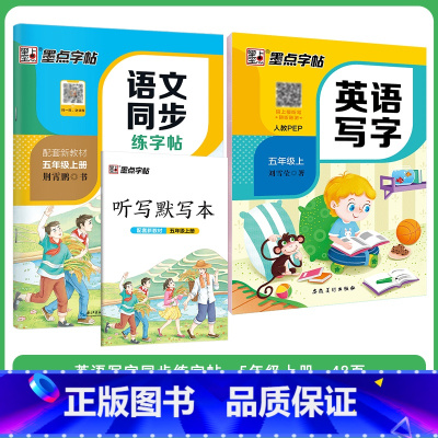 [语文+英语套装]5年级上册 小学五年级 [正版]五年级练字帖小学生每日一练写字帖2023年荆霄鹏楷书字帖小学儿童硬笔书