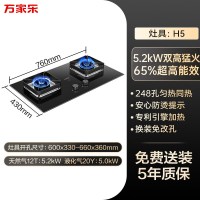 万家乐一级能效全进风旋火双眼灶5.2KW热电偶熄火保护钢化玻璃台嵌两用