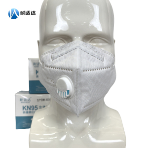 耐适达 KN95耳挂式白色带阀折叠防尘口罩 811V/只