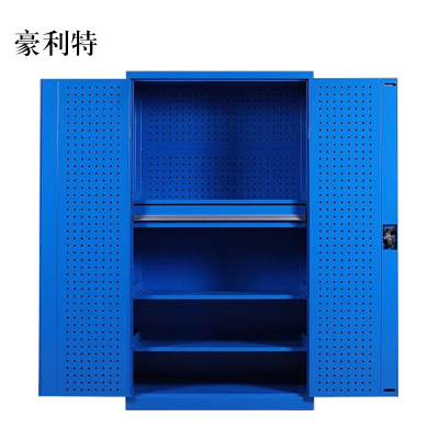 豪利特工具柜加厚铁皮储物柜工厂车间用带抽屉汽修多功能收纳柜通门内一抽柜蓝色