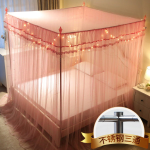 美帮汇公主风蚊帐 1.8m床1.5三开2米简约家用落地2.02.22.3防纹账