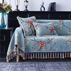 森美人欧式沙发坐垫贵妃12组合美式全盖沙发套盖布罩四季通用防滑家用