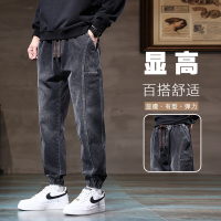 老爺車(LAOYECHE)牛仔裤男士秋冬新款休闲哈伦裤潮牌束脚长裤