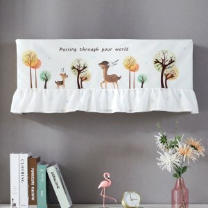 空调防尘罩 空调罩套 挂式开机不取挂机空调套简约防尘挡风帘 鹿树林 1-1.5P(85-90厘米)开机不取