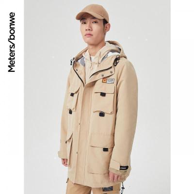 [1件3折价:180]美特斯邦威工装棉服男连帽宽松新款春季多口袋潮流棉衣外套男