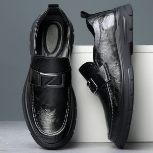 男鞋真皮秋季新款男士商务休闲皮鞋高端舒适中老年男式皮鞋子
