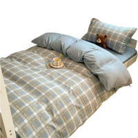 铭思沃床单款三件套1.2米床 蓝格 套