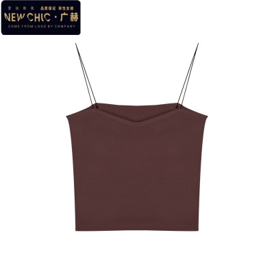 广赫吊带小背心女春夏短款修身欧美性感紧身白色外穿内搭打底美背上衣