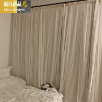 窗帘网红款遮光现代清新风格隔热北欧风抖音窗帘窗纱双层布纱一体 三维工匠