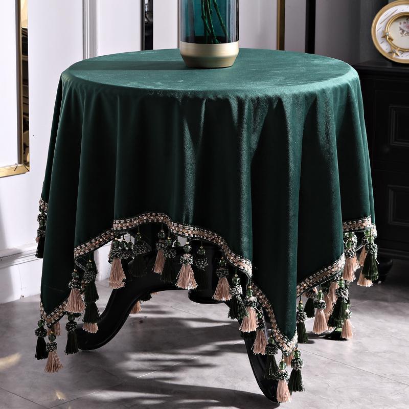 家柏饰(CORATED)茶几桌布小圆桌盖布简约圆桌餐布纯色正方形餐桌台布圆形家用