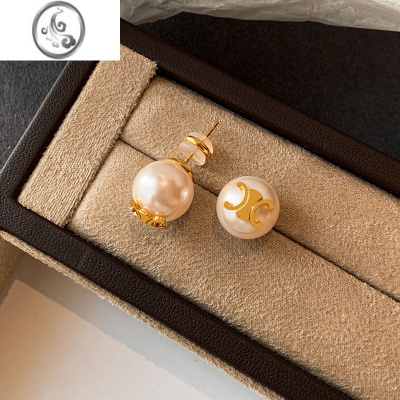 JiMiCE凯旋门法式珍珠耳钉女小众设计感高级轻奢时尚小香风耳环耳饰