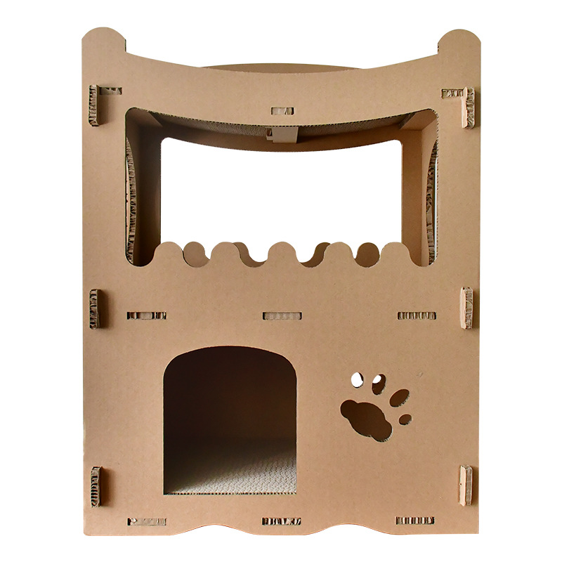 得酷 瓦楞纸diy猫房 猫咪洋房 爬架猫屋 组合猫屋 猫别墅 猫抓板猫爬