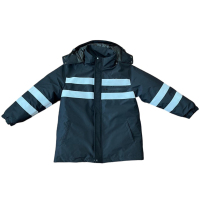 瀚乐邦 高可视性警示防护服黑色羽绒服套装 175# 套
