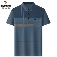 啄木鸟中老年爸爸夏装T恤短袖翻领上衣真口袋男士POLO衫夏季新款