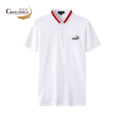 鳄鱼恤新品男装商务休闲纯色反领短袖POLO衫BA-00101