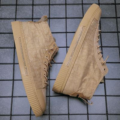 珂卡慕(KEKAMU)男鞋2020新款板鞋子男潮鞋韩版潮流休闲百搭高帮鞋男麦色(潮流款)39