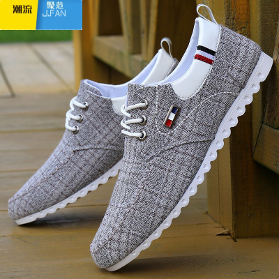 聚范2024新款夏季透气帆布鞋软底轻便简约老北京豆豆鞋男鞋46码45