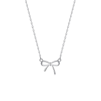 925纯银蝴蝶结项链女锁骨链轻奢小众设计感吊坠ins气质夏款送女朋友老婆情人节七夕生日礼物