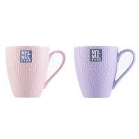 刷牙杯子情侣牙缸杯创意牙刷杯韩国家用欧式简约塑料漱口杯带手柄 三维工匠 粉色+紫色洗漱杯