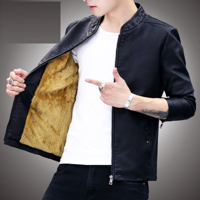 秋冬男士皮衣夹克常规机车外套男装上衣仿真PU皮夹克男莎丞
