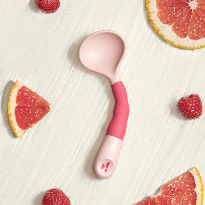 babycare宝宝学吃饭训练勺子喝汤弯头婴儿辅食勺自主进食儿童餐具珀尔里粉