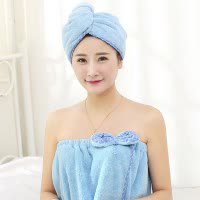 柔软干发帽吸水女加厚干发巾成人可爱洗头帽快干毛巾擦头头巾浴帽 三维工匠 胭红