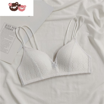 绿彩虹光春秋新款韩版性感蕾丝轻薄舒适无钢圈少女内衣小胸聚拢文胸套装