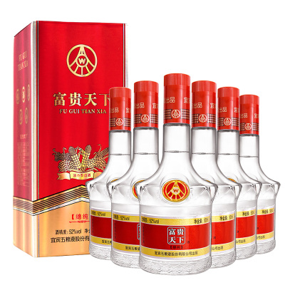 五粮液股份富贵天下绵纯级52度500ml*6瓶整箱装浓香型白酒