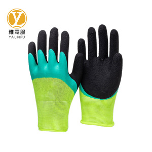 雅霖服 乳胶发泡双层劳保手套YLF1235 双