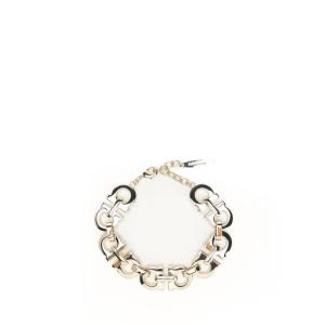 Salvatore Ferragamo女士黄铜链条小号锁骨链时尚百搭日常佩戴项链 银色