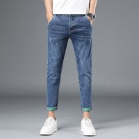 牛仔裤男士潮牌2026年夏季新款修身小脚裤痞帅时尚百搭休闲九分裤