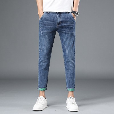 牛仔裤男士潮牌2026年夏季新款修身小脚裤痞帅时尚百搭休闲九分裤