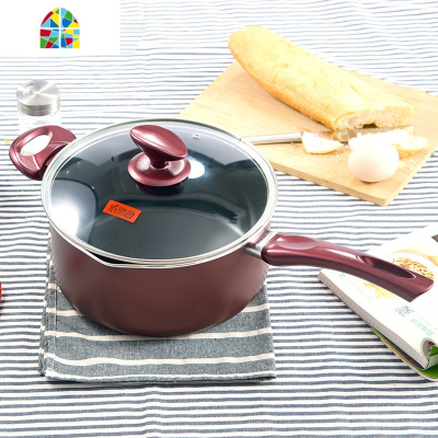 麻辣烫汤锅奶锅煮面锅不粘锅煮锅家用锅具电磁炉 FENGHOU 22cm升级款合金手柄(有盖)6个特惠装