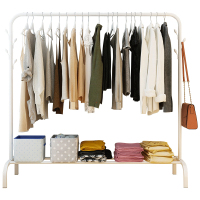 汐岩衣帽架卧室简易落地置物架简约现代挂衣架挂包架家用移动衣服架子